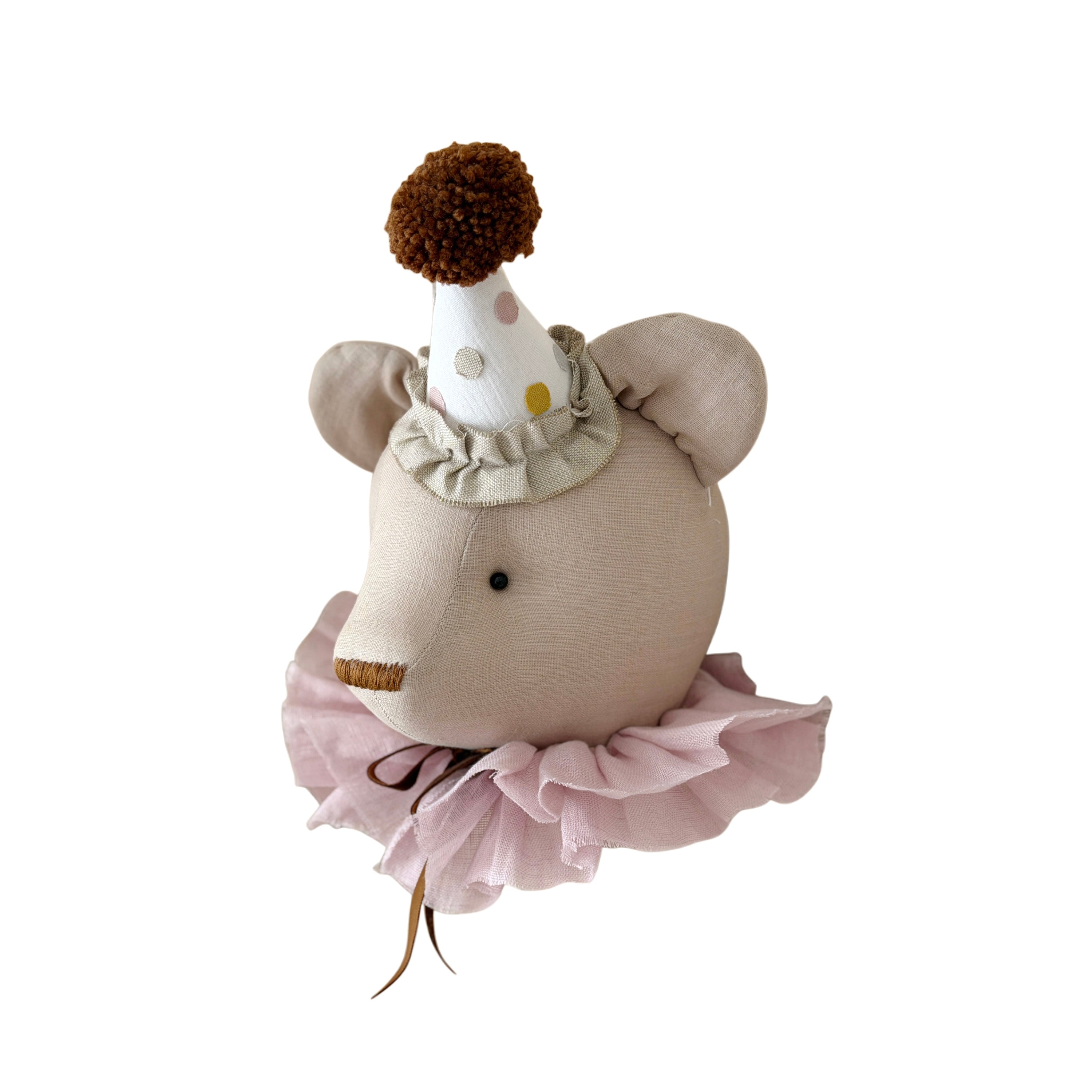 SAMPLE petite size - beige bear with powder collar