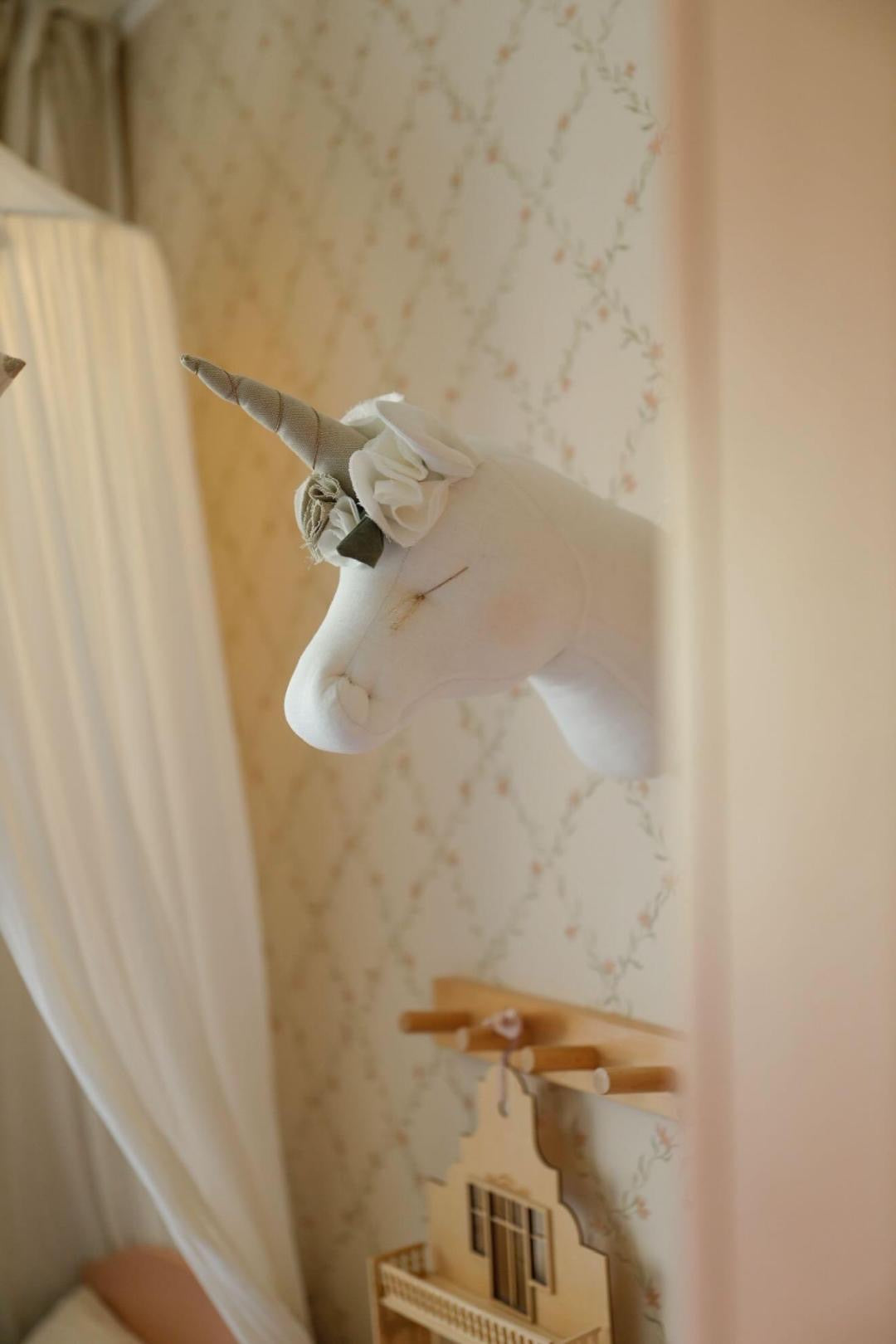 PRE-ORDER | Cream Linen Unicorn Wall Head | Children’s Room Decor