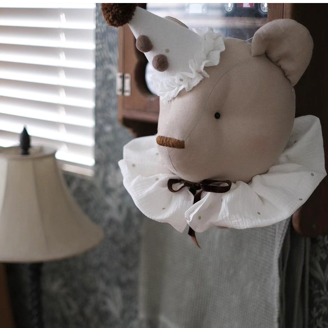 Linen Bear Wall Hanging – Cream Collar