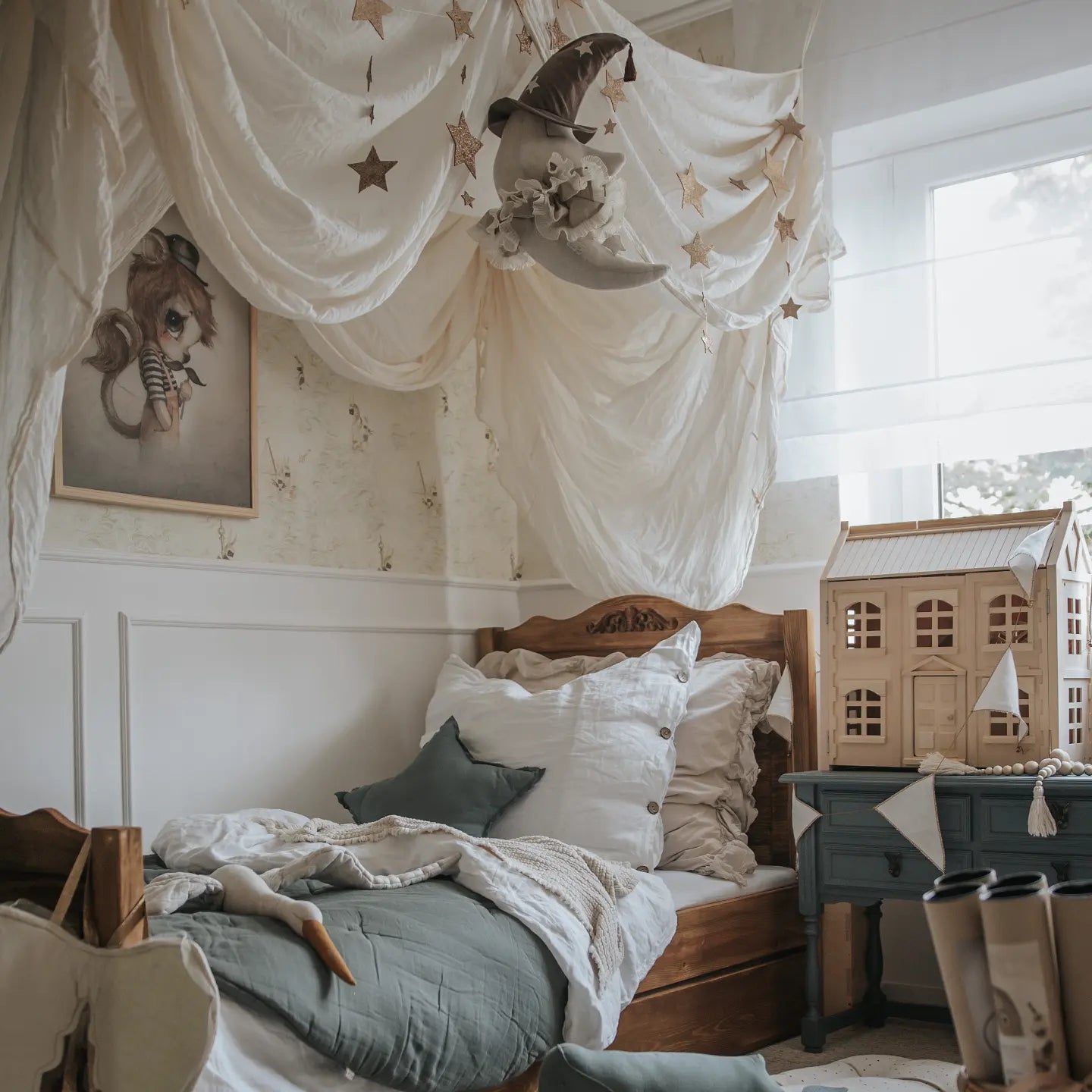 PRE-ORDER hanging linen moon children’s decor