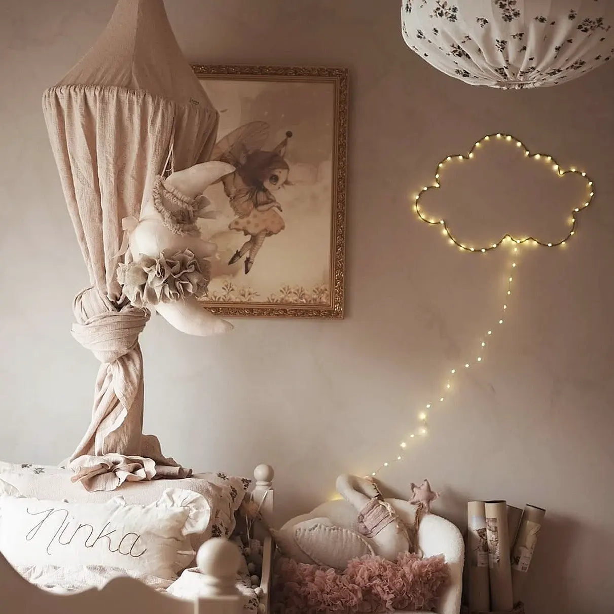 PRE-ORDER hanging linen moon children’s decor