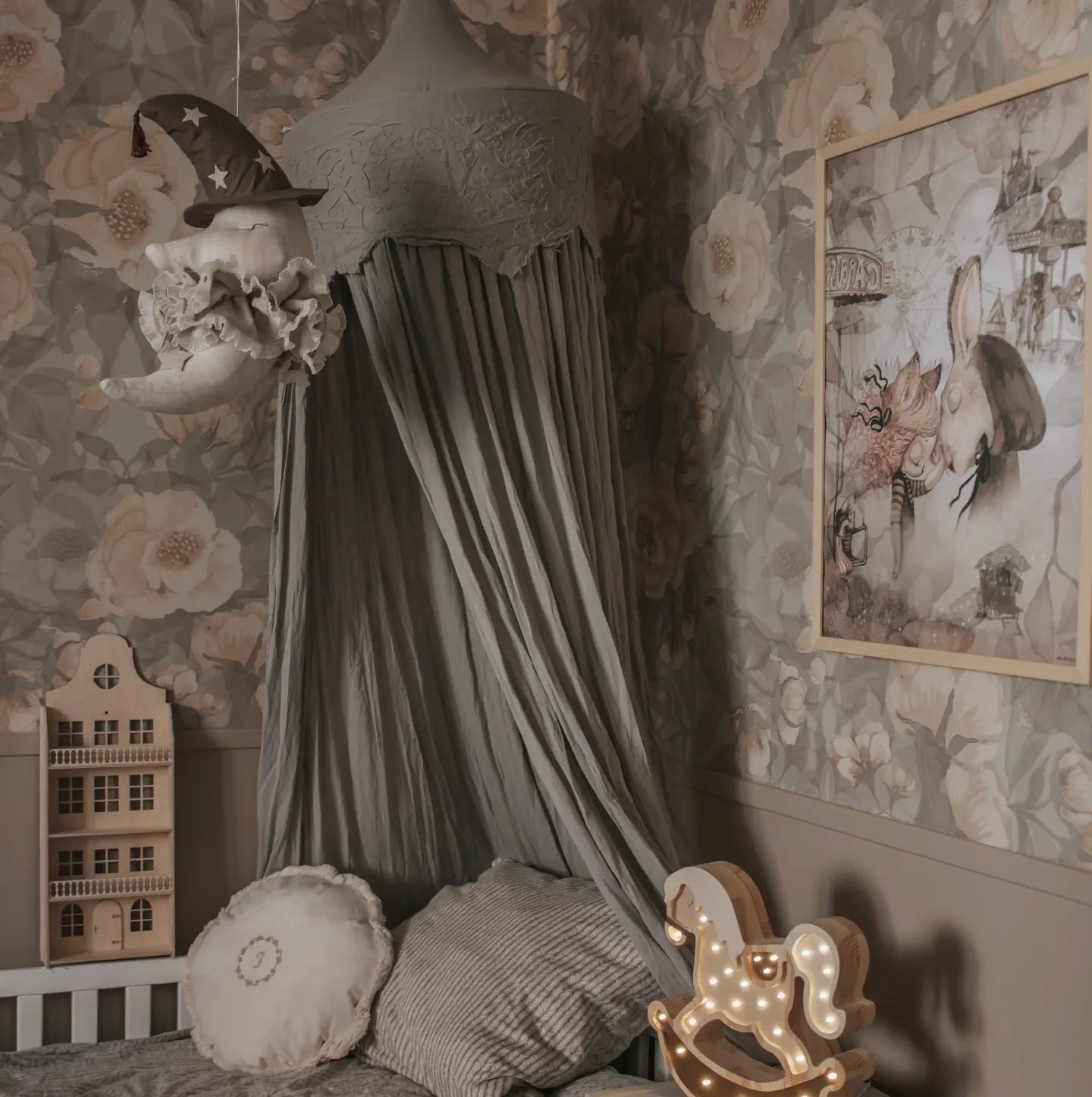 PRE-ORDER hanging linen moon children’s decor