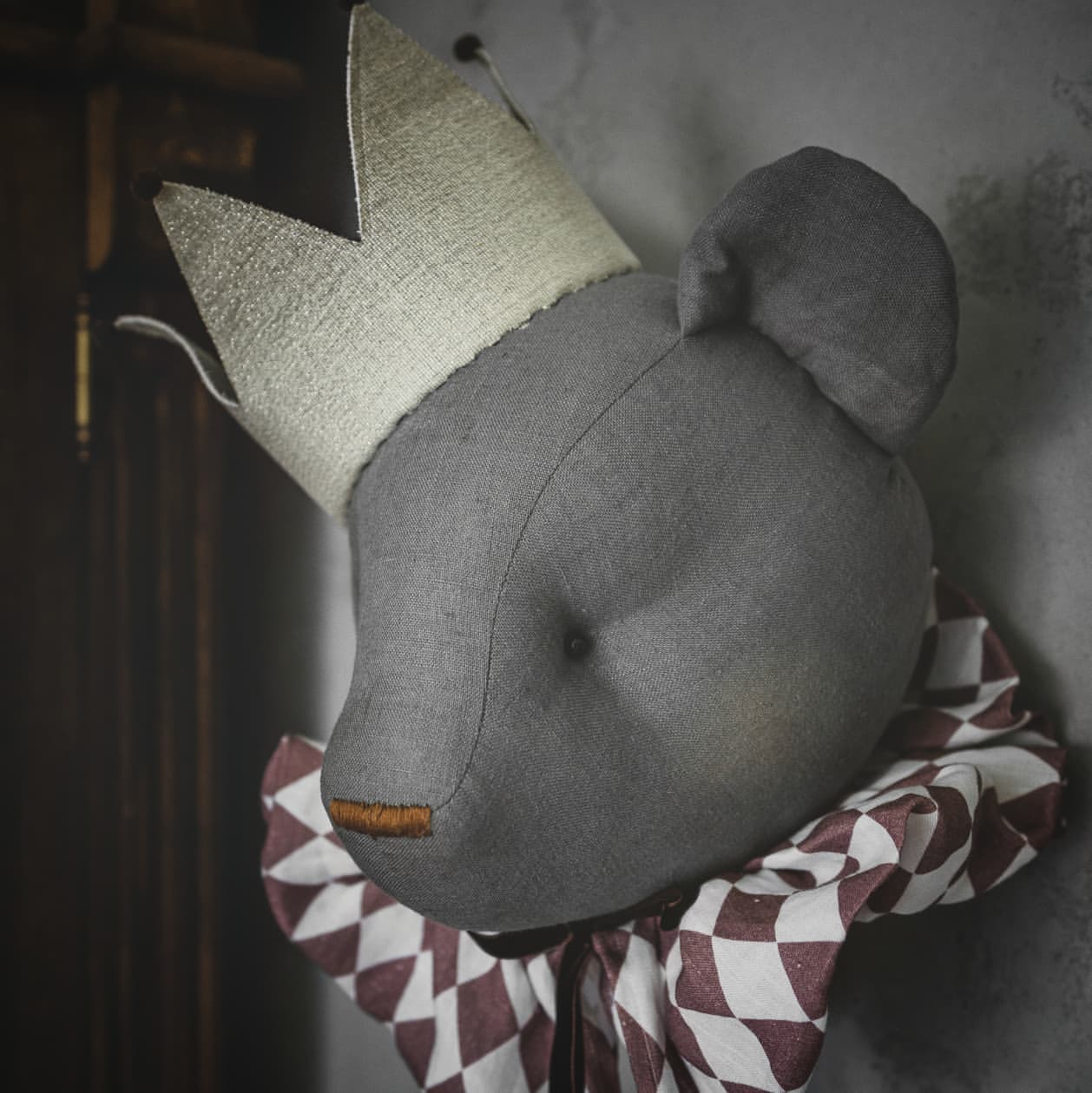 Linen Bear Wall Hanging - Graphite
