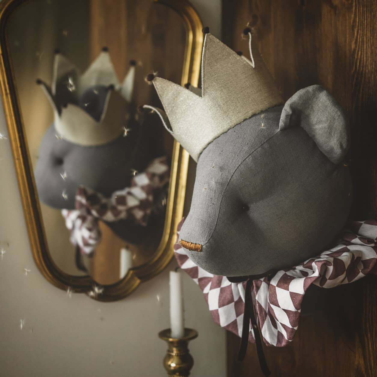 Linen Bear Wall Hanging - Graphite
