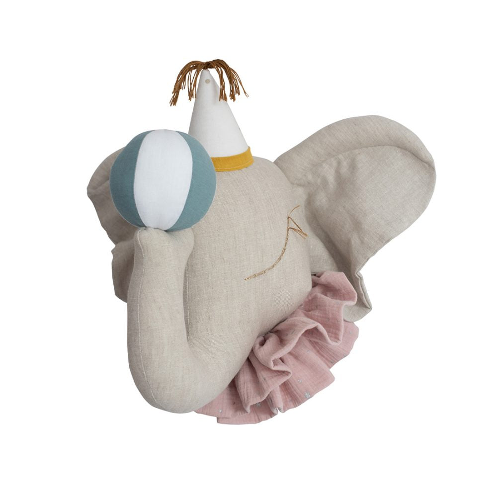 PRE-ORDER | Petite size Linen Circus Elephant with Cap | Children’s Decor
