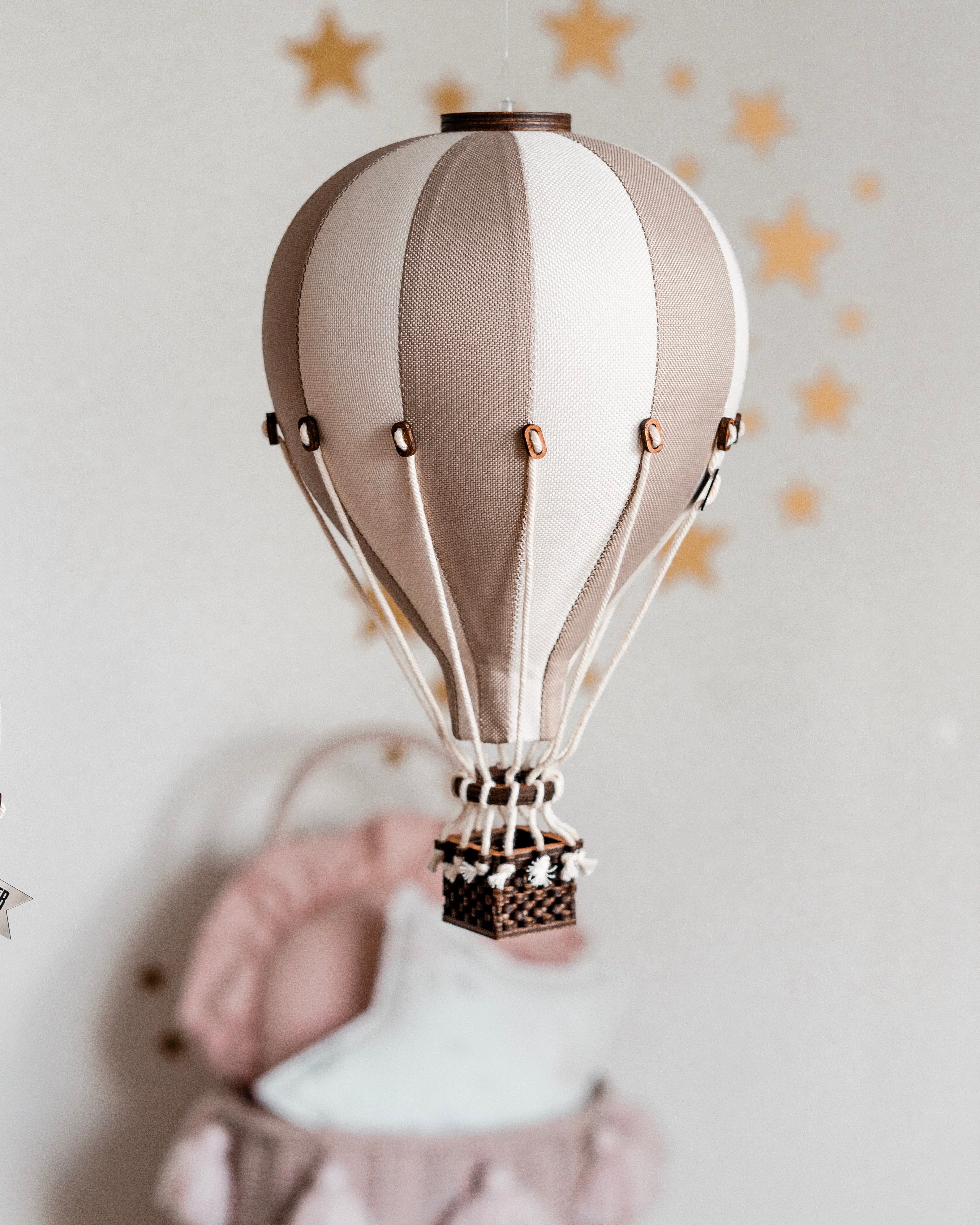 Large - SB728 Gold & Off White Decorative Hot Air Balloon