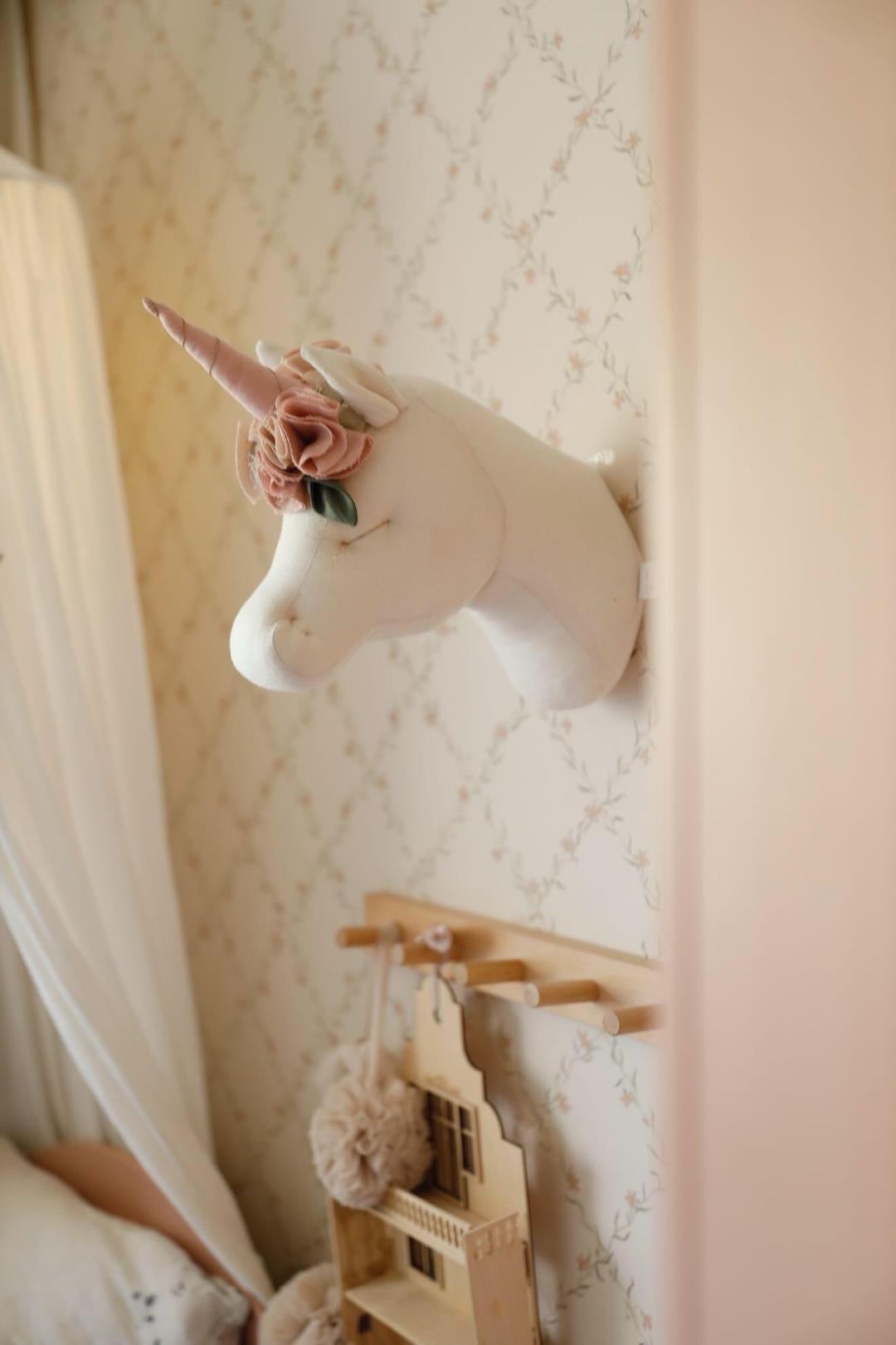 PRE-ORDER | Light Beige Linen Unicorn Wall Head | Children’s Room Decor