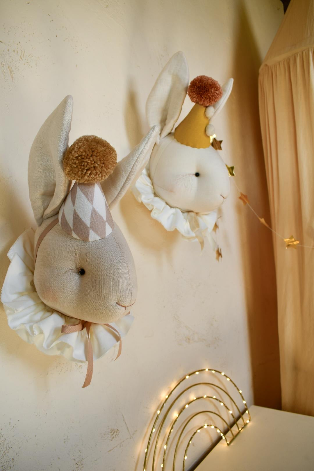 Linen Rabbit Wall Hanging - Diamond Cap
