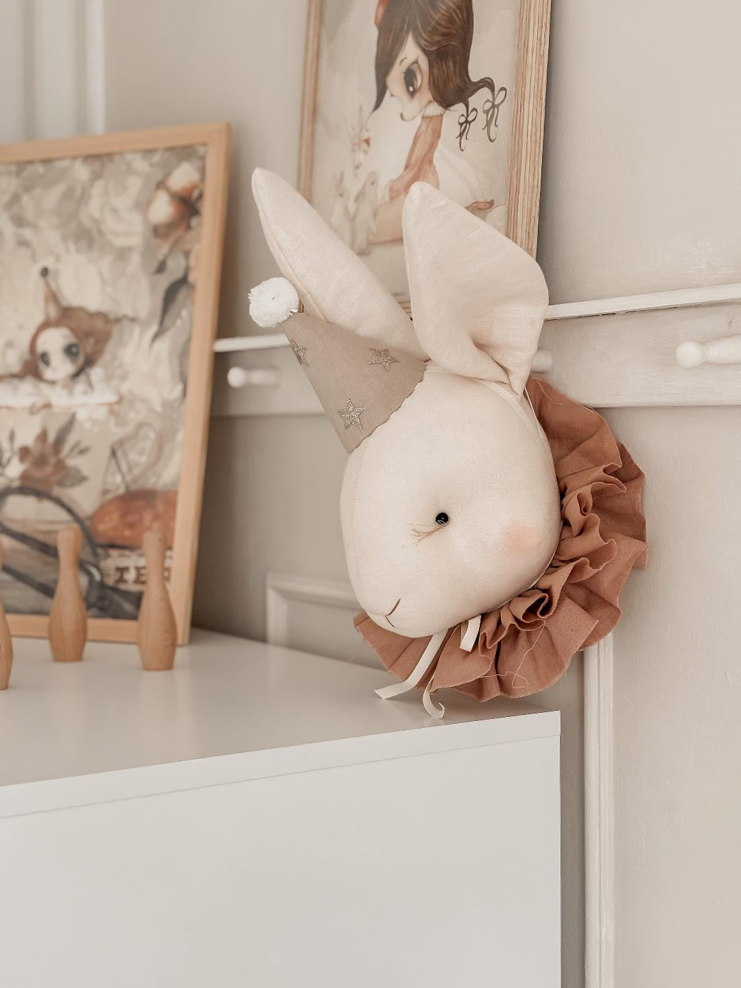 Linen Rabbit Wall Hanging - Star Cap