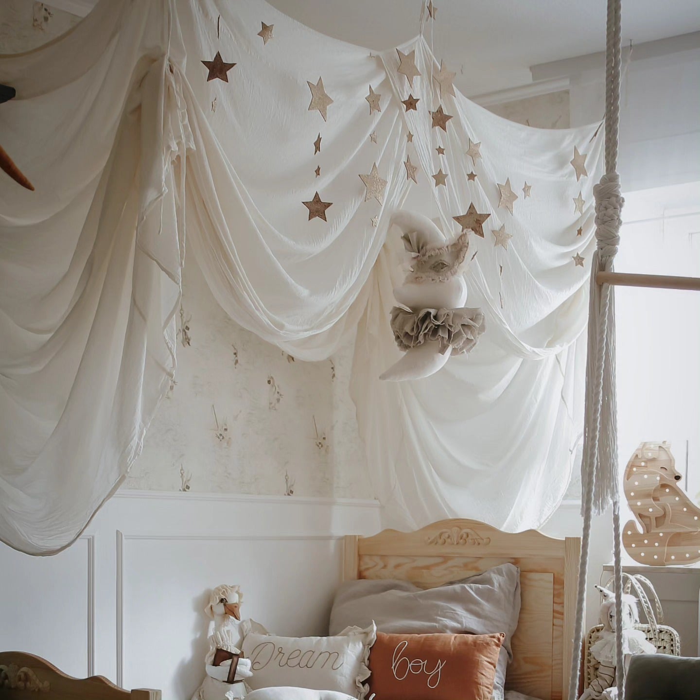PRE-ORDER hanging linen moon children’s decor