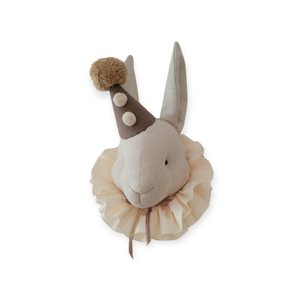 Linen Rabbit Wall Hanging - Brown Cap