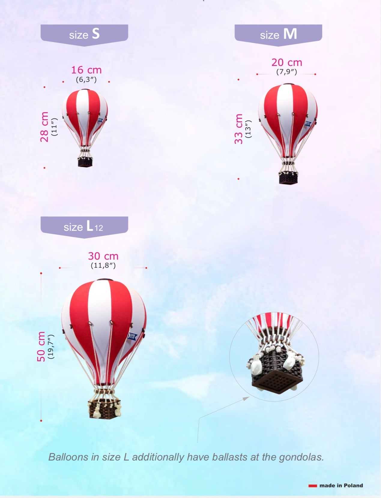 Medium - SB729 Gold & White Decorative Hot Air Balloon