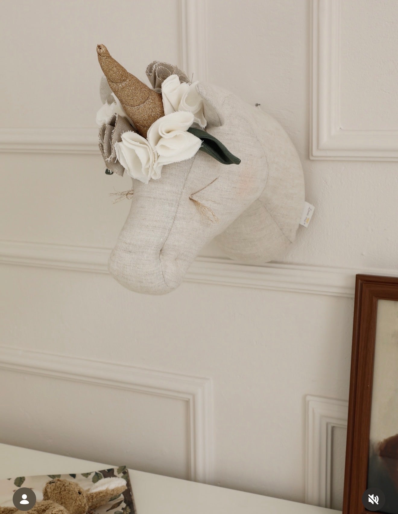 PRE-ORDER | Natural Linen Unicorn Wall Head | Children’s Room Decor