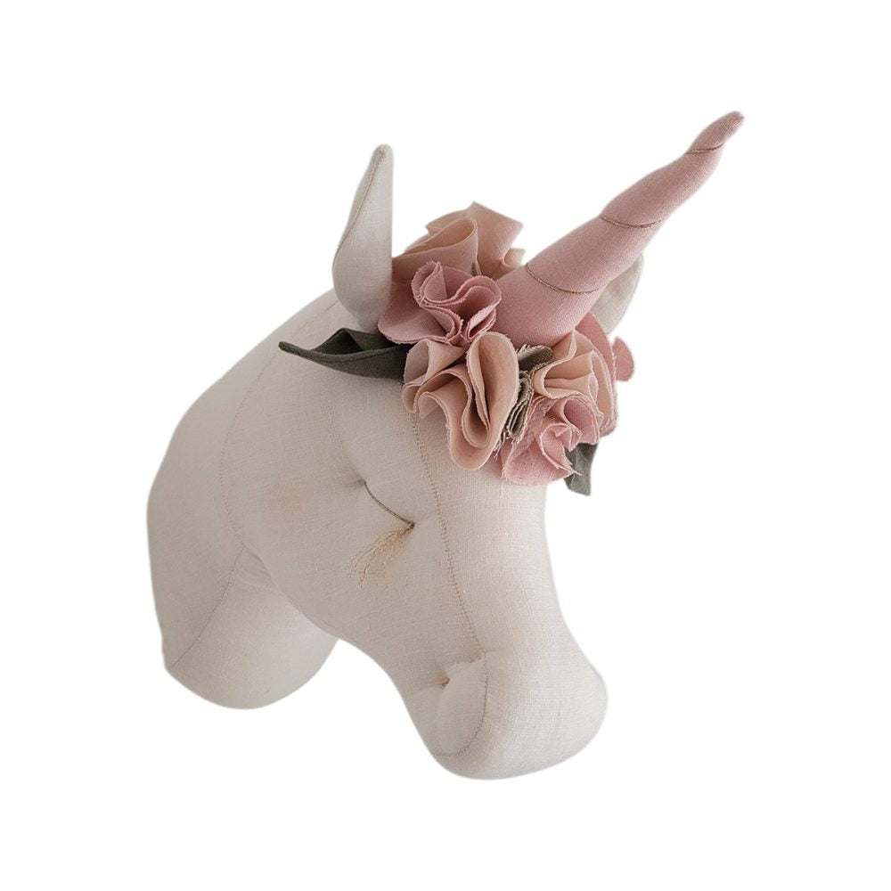PRE-ORDER | Light Beige Linen Unicorn Wall Head | Children’s Room Decor