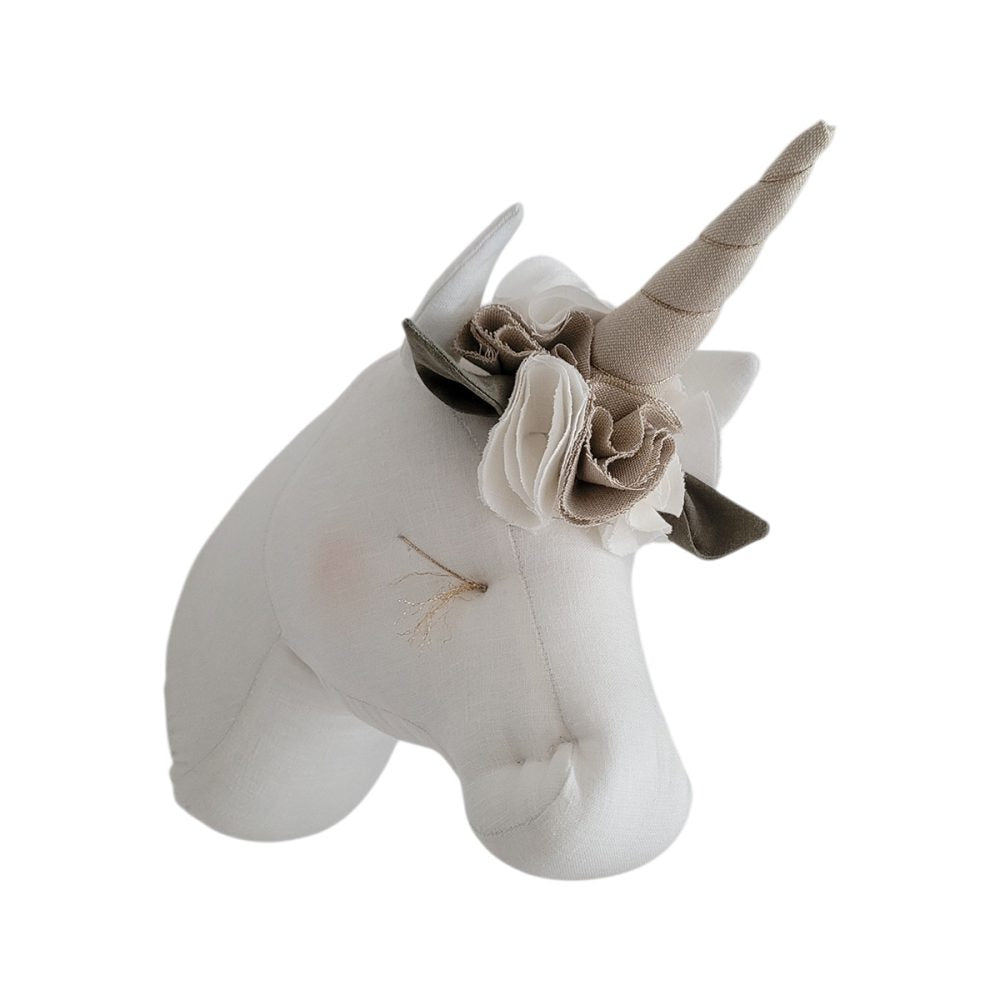 PRE-ORDER | Cream Linen Unicorn Wall Head | Children’s Room Decor