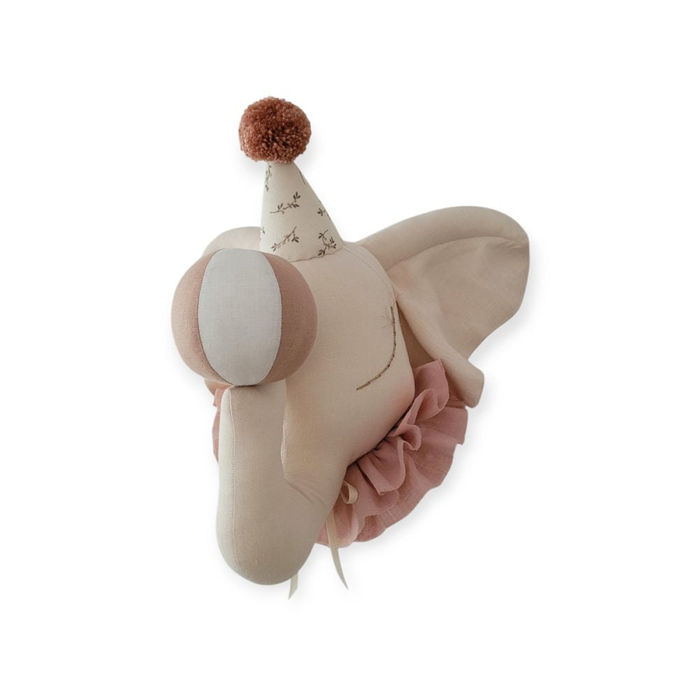 PRE-ORDER | Petite size Linen Circus Elephant with Cap | Children’s Decor