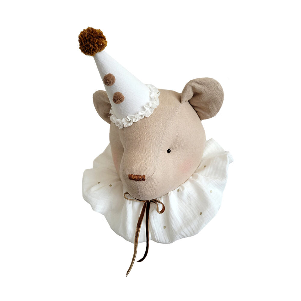 Linen Bear Wall Hanging – Cream Collar