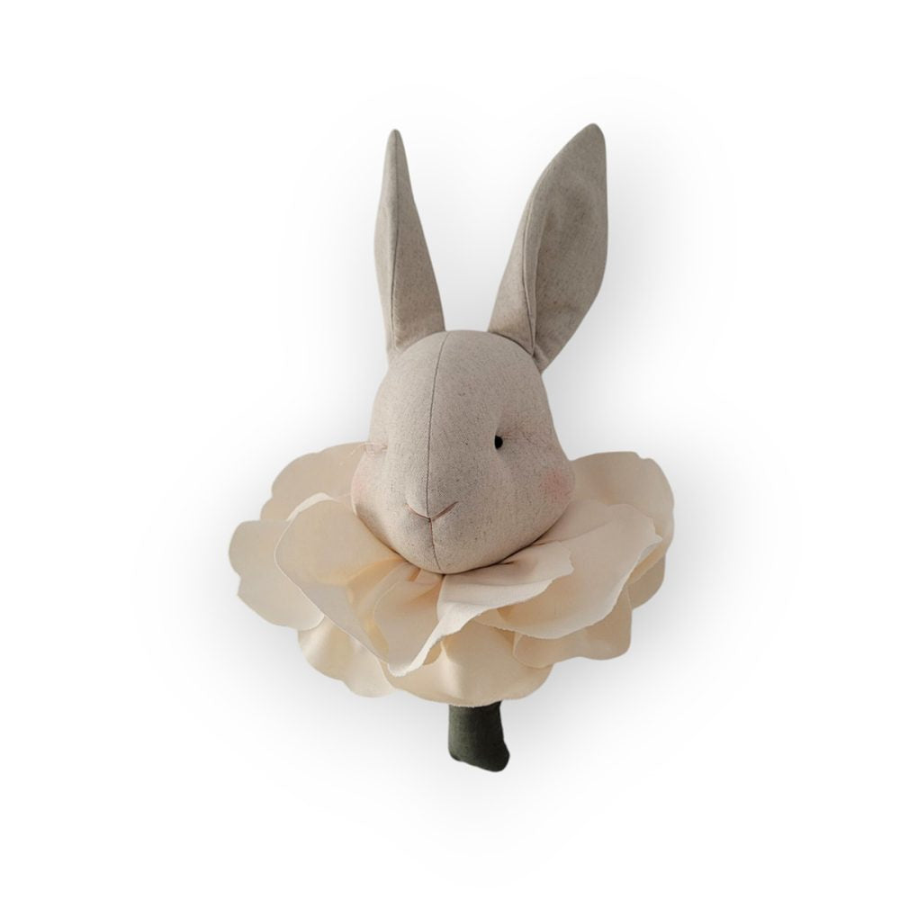 Linen Rabbit - Ivory Flower