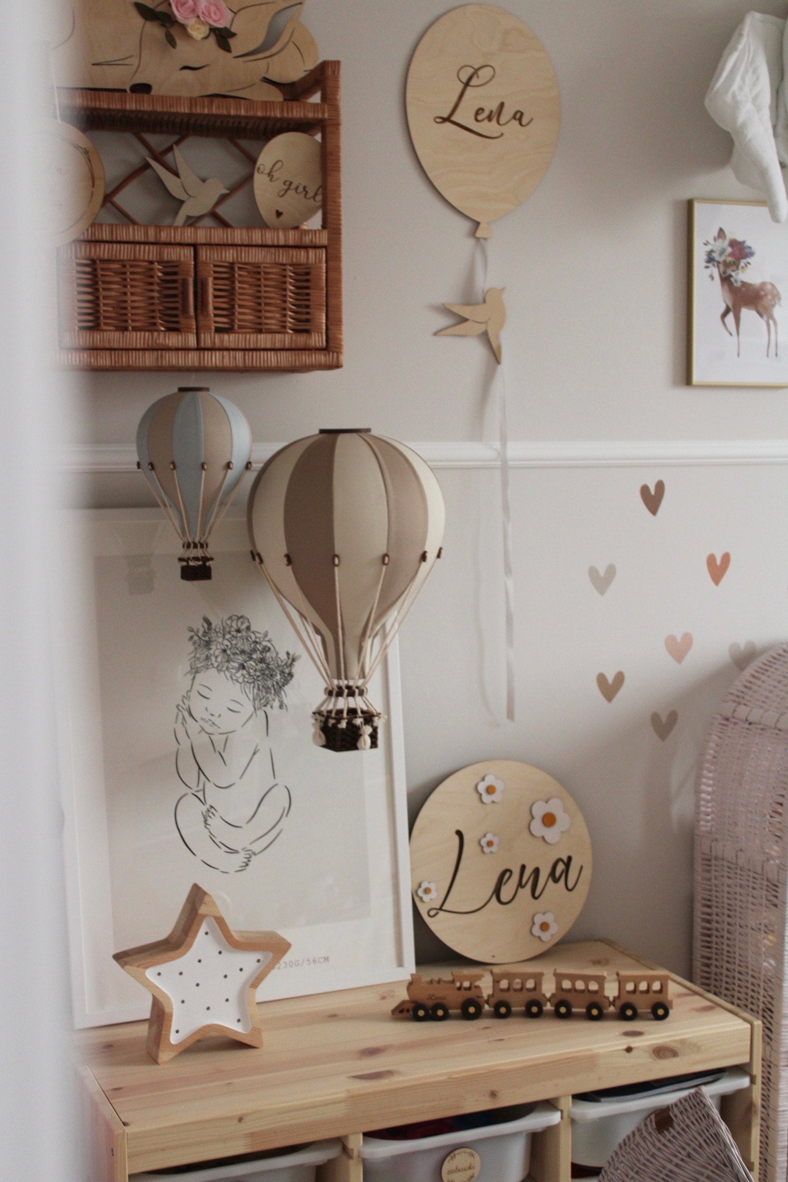 Medium - SB728 Gold & Off White Decorative Hot Air Balloon